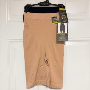 Kathy Ireland 2-Pack Shaping Shorts in Nude & Black